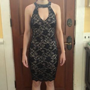 Emerald sundae women’s black/nude keyhole dress